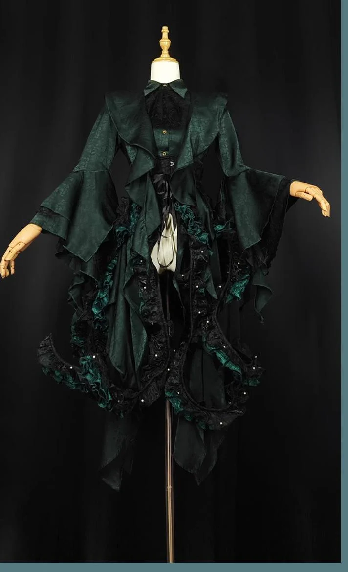 Camouflage Humanoid - Eerie Devour - Ouji Lolita Shirt with Irregular Hem - Image 12