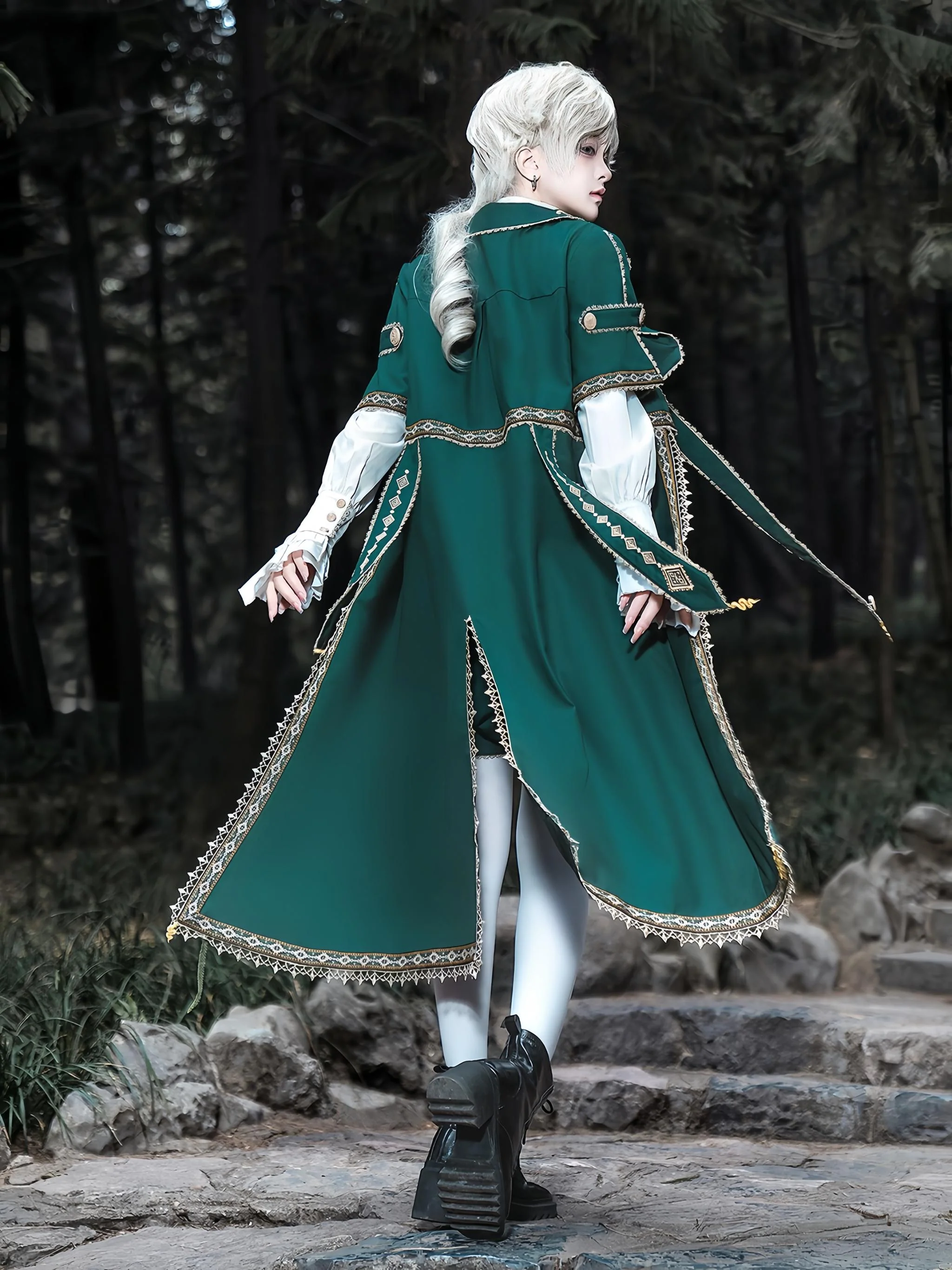 Divine Envoy - Ouji Lolita Shorts Suit Military Lolita Coat and Shirt - Image 2