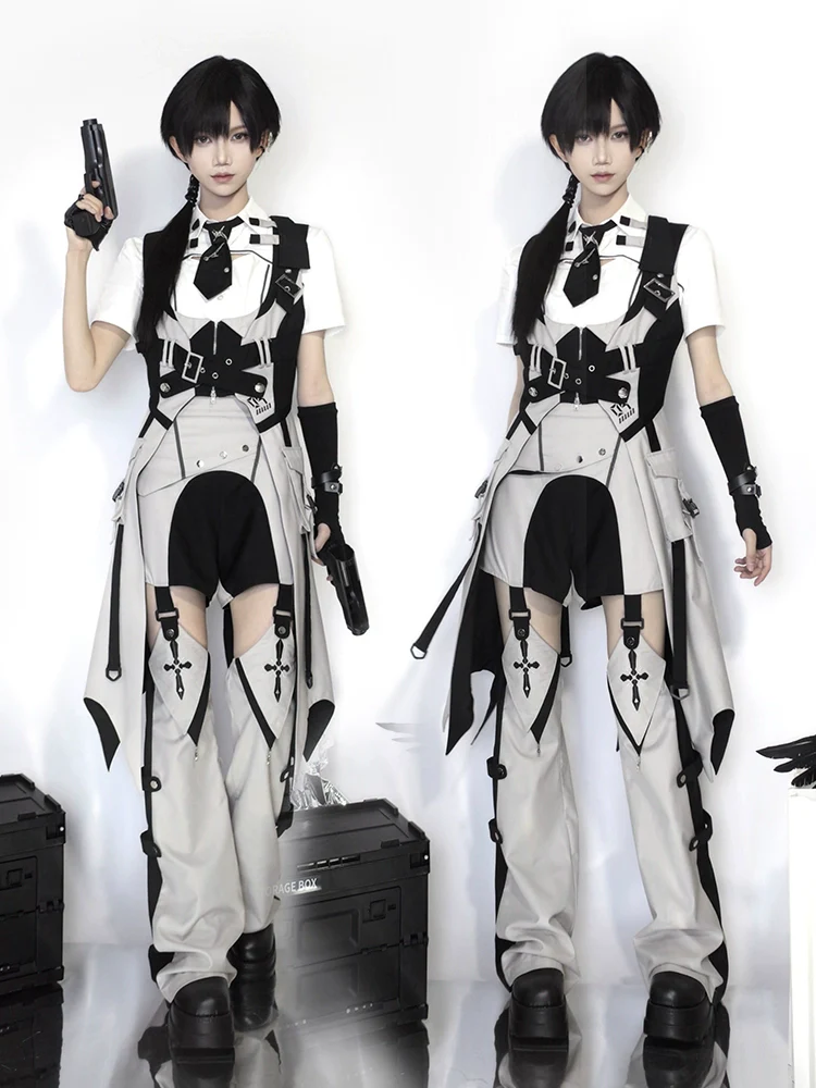 Sky Core Record - Ouji Lolita Shorts Suits Short Sleeve Dress Set - Image 20