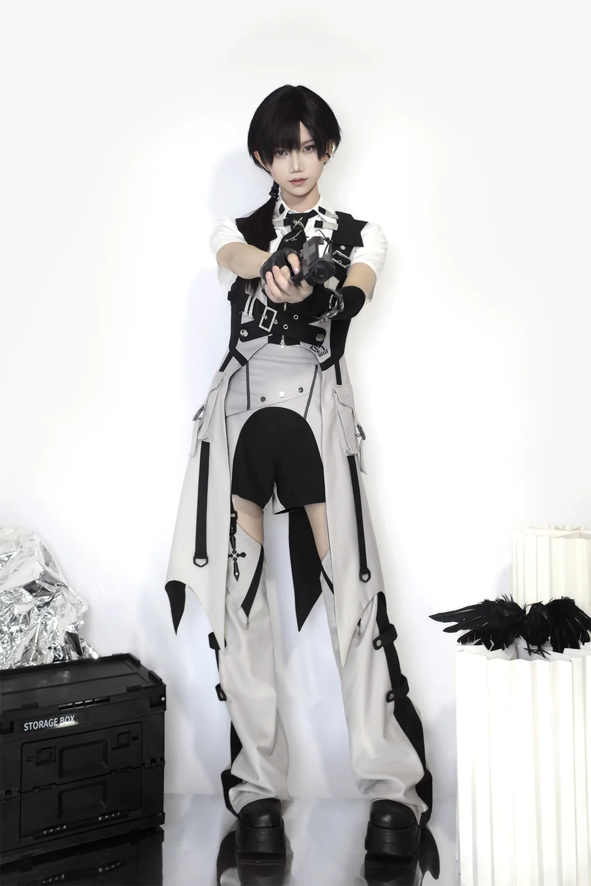 Sky Core Record - Ouji Lolita Shorts Suits Short Sleeve Dress Set - Image 4