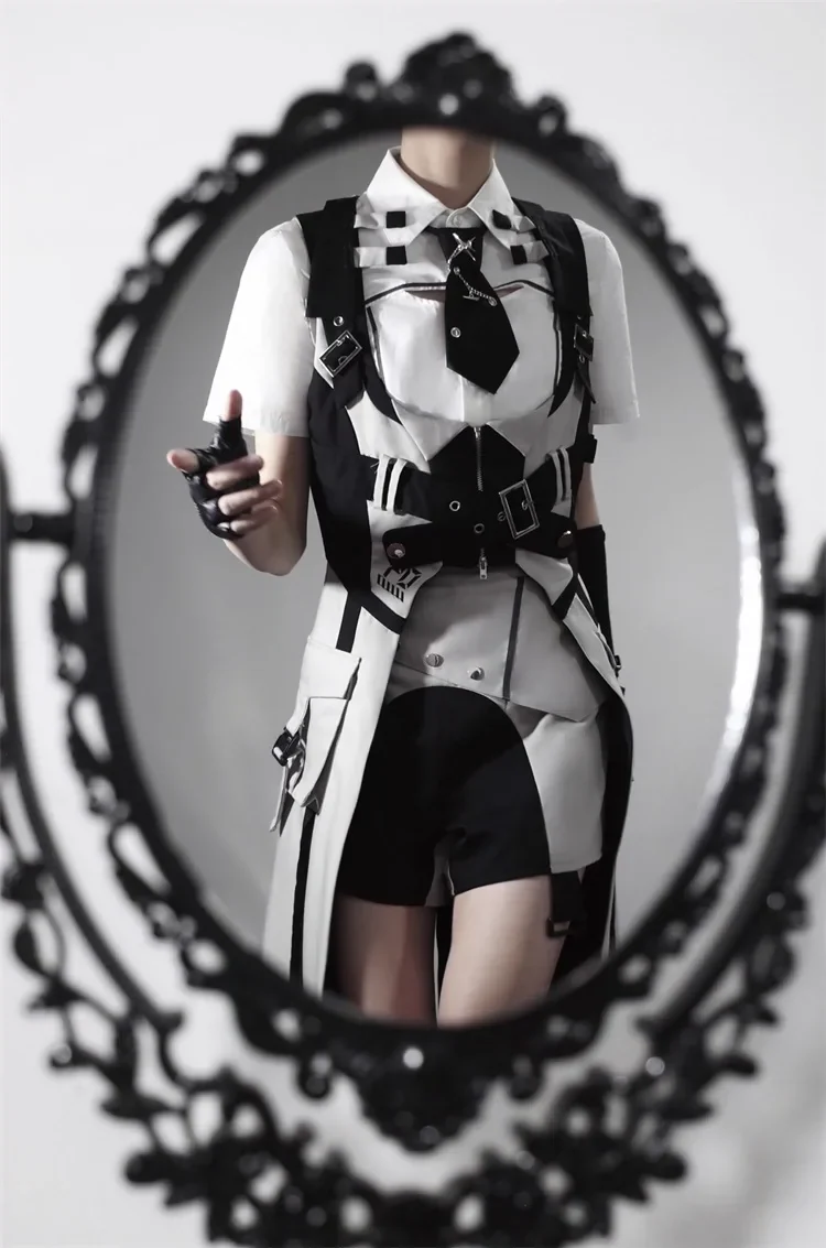 Sky Core Record - Ouji Lolita Shorts Suits Short Sleeve Dress Set - Image 6