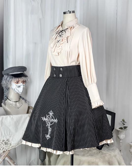 King's College - Ouji Lolita Skirt Set Prince Tie Shirt Set - Image 6