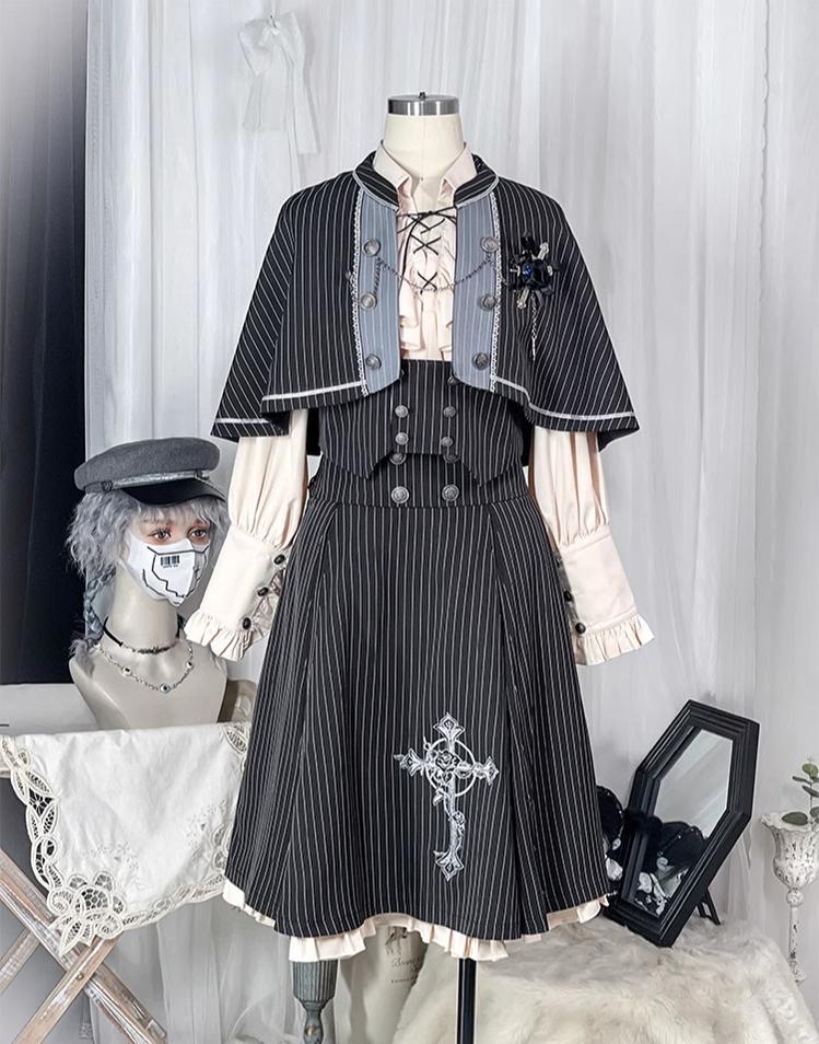 King's College - Ouji Lolita Skirt Set Prince Tie Shirt Set - Image 8