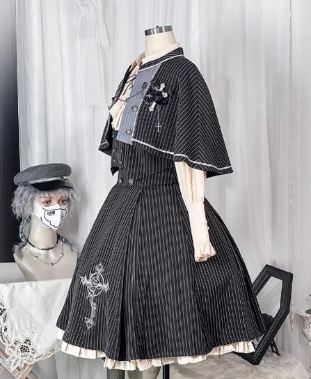 King's College - Ouji Lolita Skirt Set Prince Tie Shirt Set - Image 9