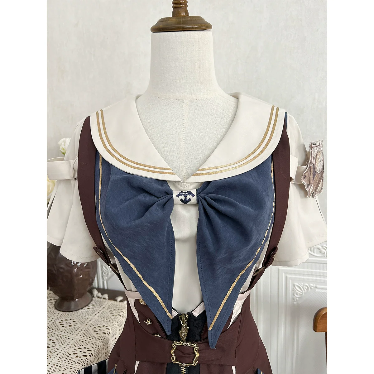 Voyager's Daily - Ouji Lolita Suspender Shorts Set with Shirt & Trailing - Image 17