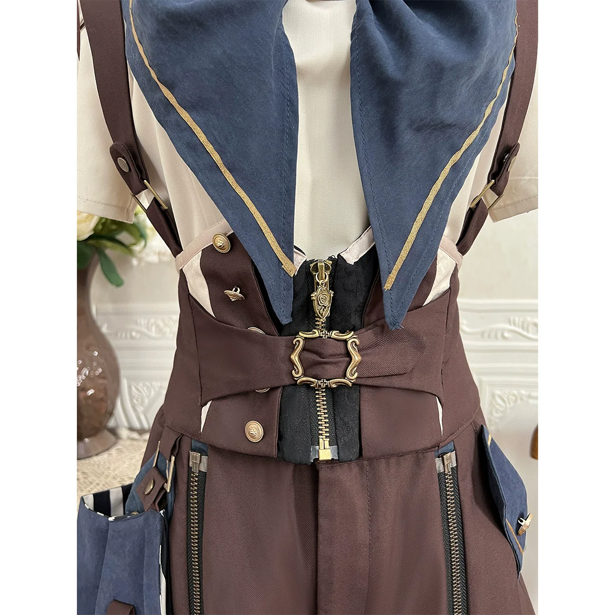 Voyager's Daily - Ouji Lolita Suspender Shorts Set with Shirt & Trailing - Image 18