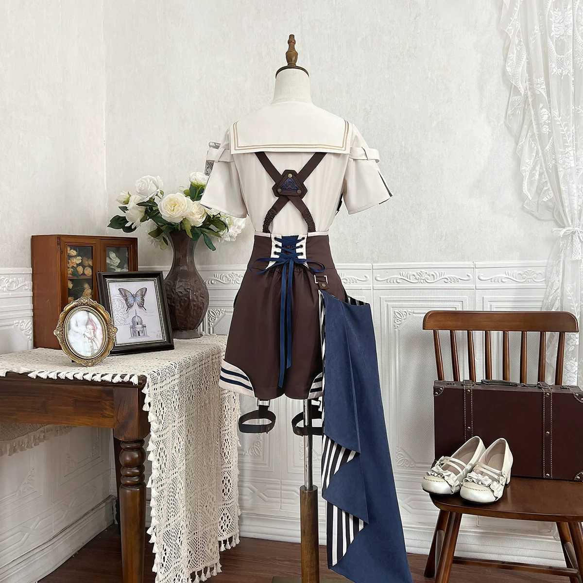 Voyager's Daily - Ouji Lolita Suspender Shorts Set with Shirt & Trailing - Image 19