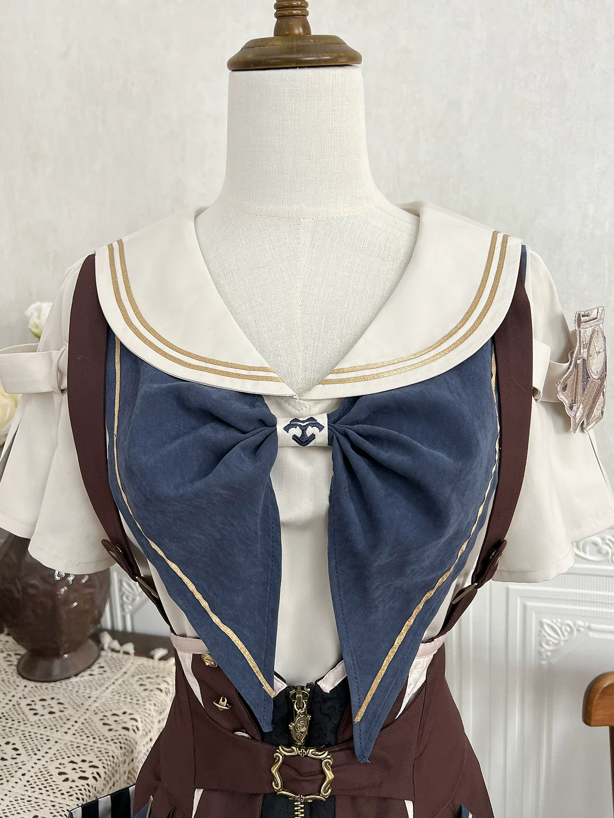 Voyager's Daily - Ouji Lolita Suspender Shorts Set with Shirt & Trailing - Image 20