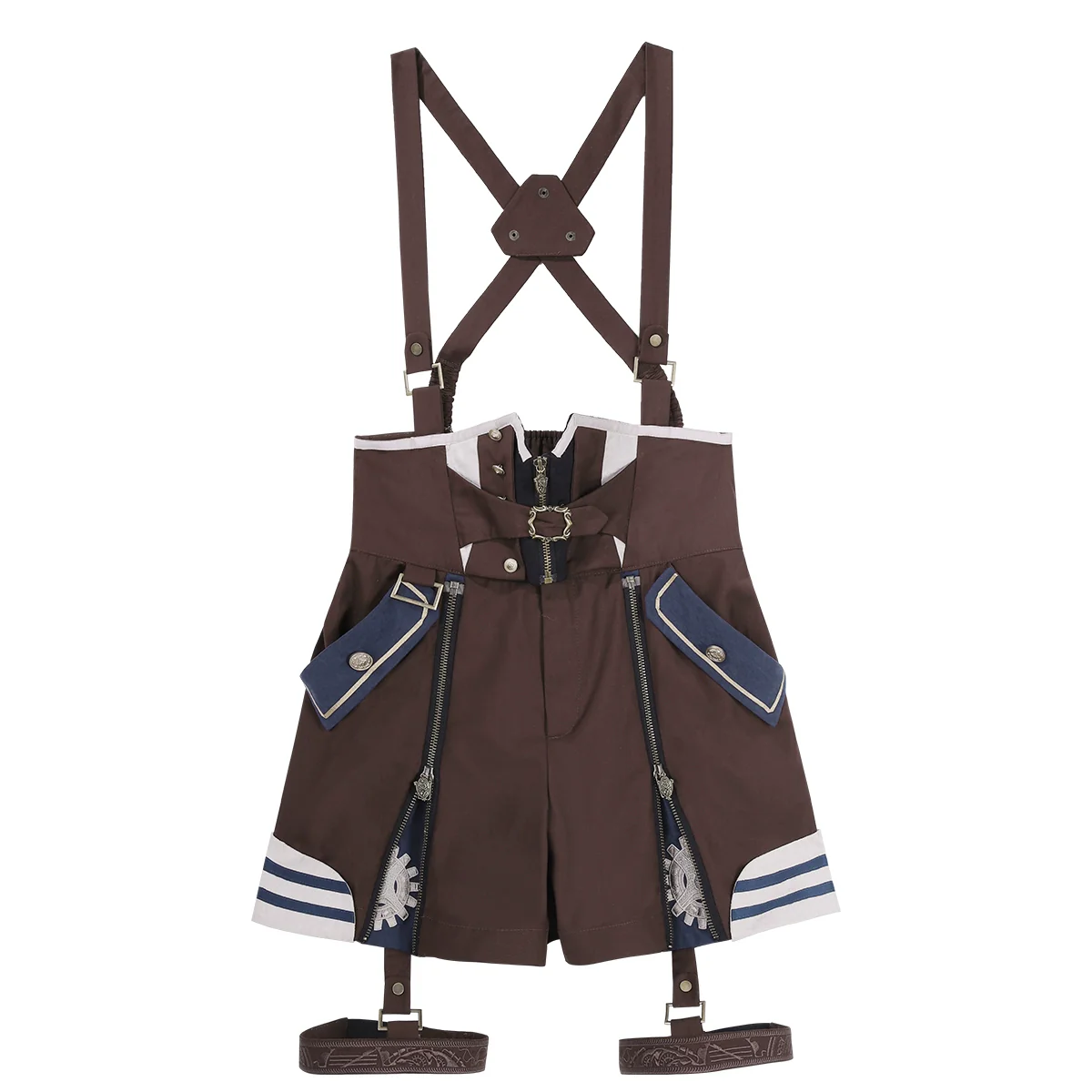 Voyager's Daily - Ouji Lolita Suspender Shorts Set with Shirt & Trailing - Image 24