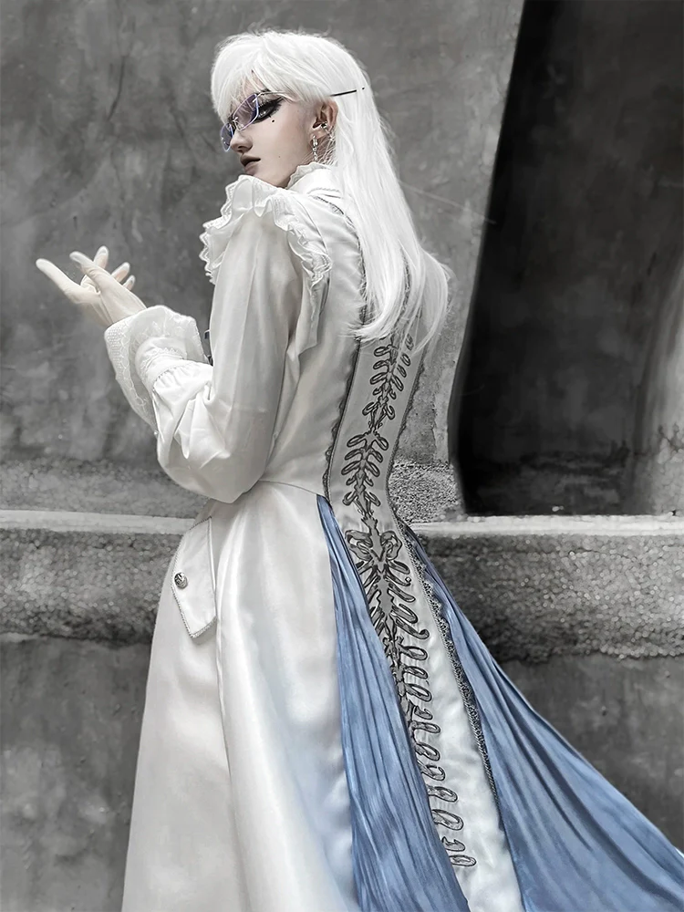Crumbling Skeleton - Ouji Lolita Fishbone Embroideried Vest & Pants Suits - Image 12