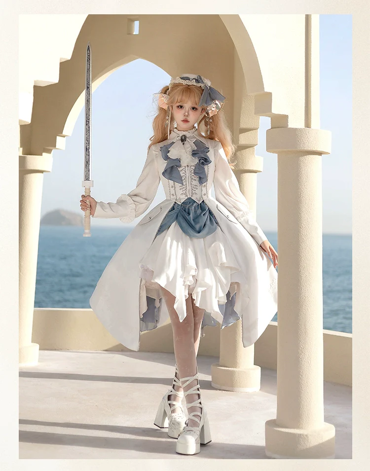 Crumbling Skeleton - Ouji Lolita Fishbone Embroideried Vest & Pants Suits - Image 15