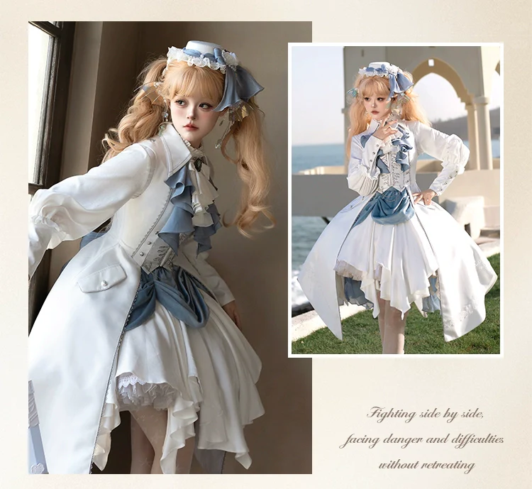 Crumbling Skeleton - Ouji Lolita Fishbone Embroideried Vest & Pants Suits - Image 31
