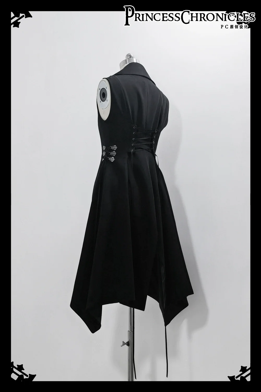 Crimson Ash Zero - Ouji Lolita Vest Handsome Slim Long Black Vest - Image 18