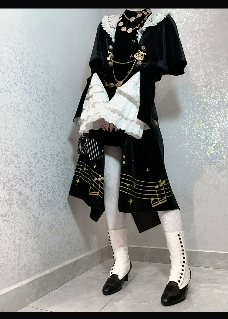 Black and White Sonata - Ouji Lolita Vest Suit and Vintage Lolita OP Dress - Image 18