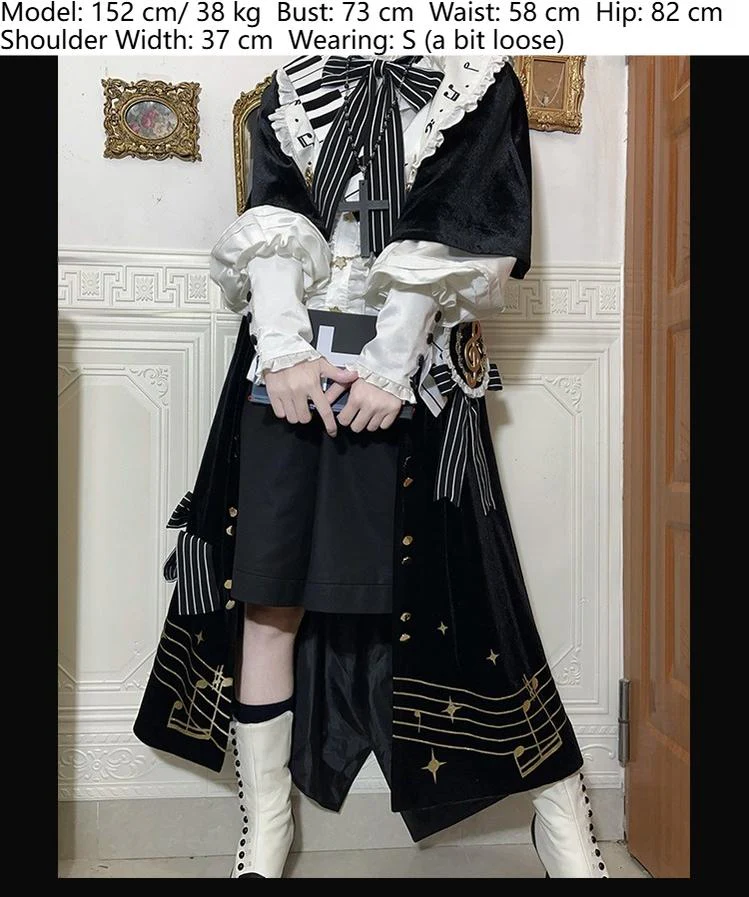 Black and White Sonata - Ouji Lolita Vest Suit and Vintage Lolita OP Dress - Image 19