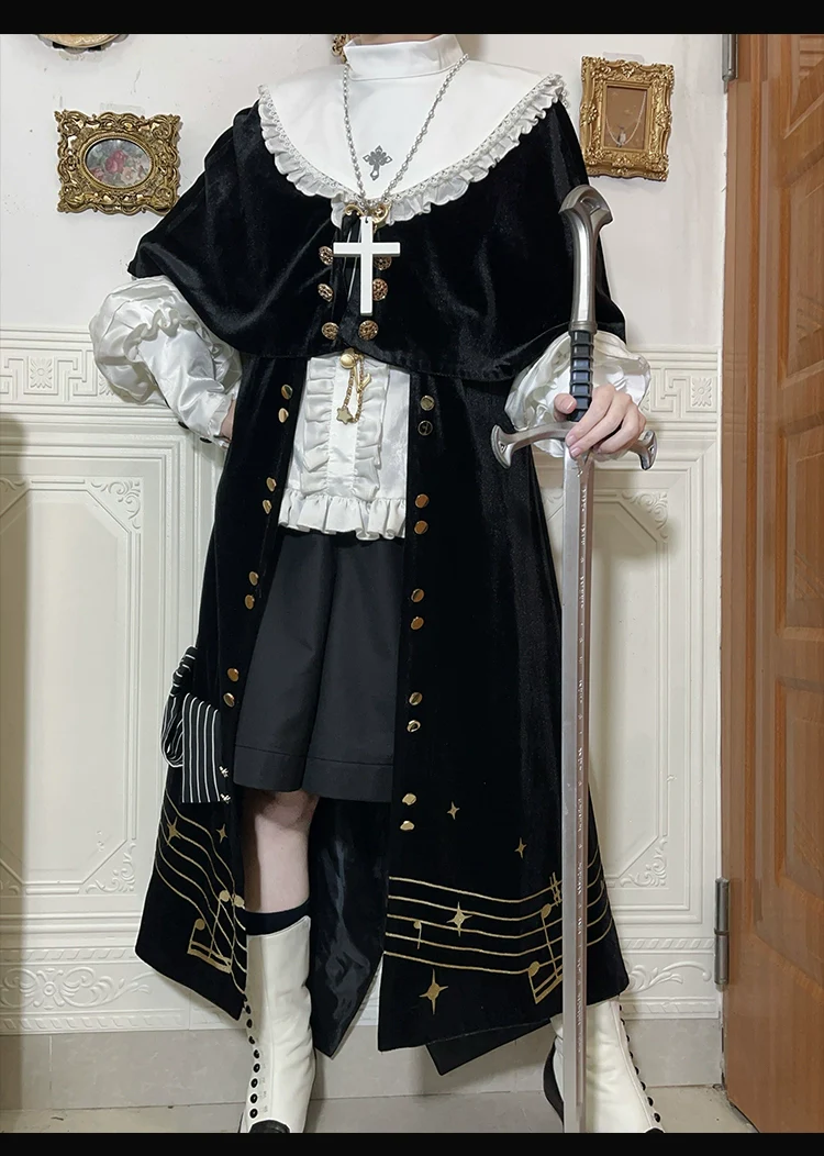Black and White Sonata - Ouji Lolita Vest Suit and Vintage Lolita OP Dress - Image 22