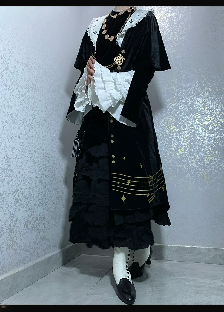 Black and White Sonata - Ouji Lolita Vest Suit and Vintage Lolita OP Dress - Image 23