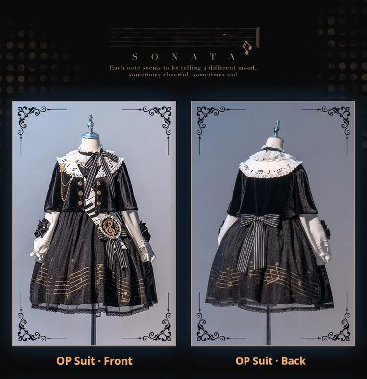 Black and White Sonata - Ouji Lolita Vest Suit and Vintage Lolita OP Dress - Image 37