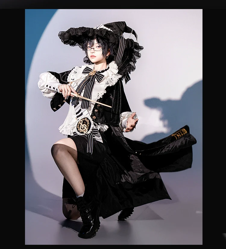 Black and White Sonata - Ouji Lolita Vest Suit and Vintage Lolita OP Dress - Image 8