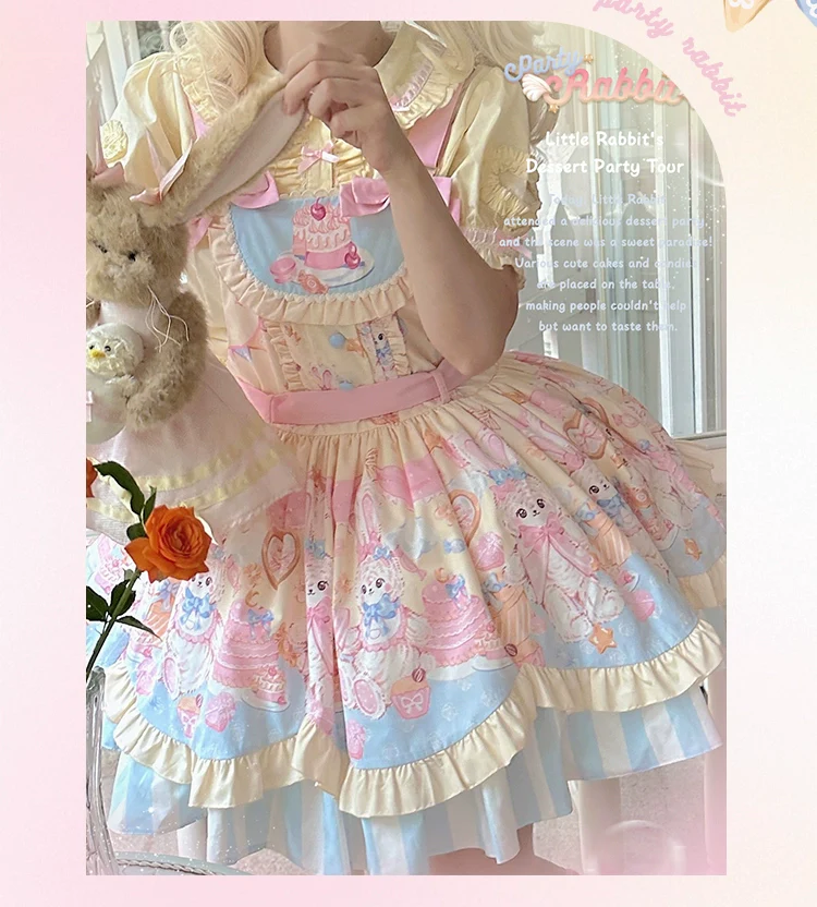 Party Bunny - Sweet Lolita Salopette Cute Daily Lolita Dress - Image 15
