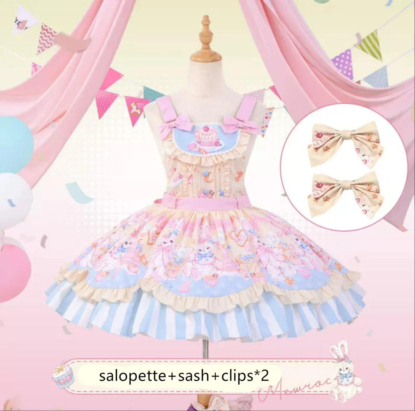 Party Bunny - Sweet Lolita Salopette Cute Daily Lolita Dress - Image 17