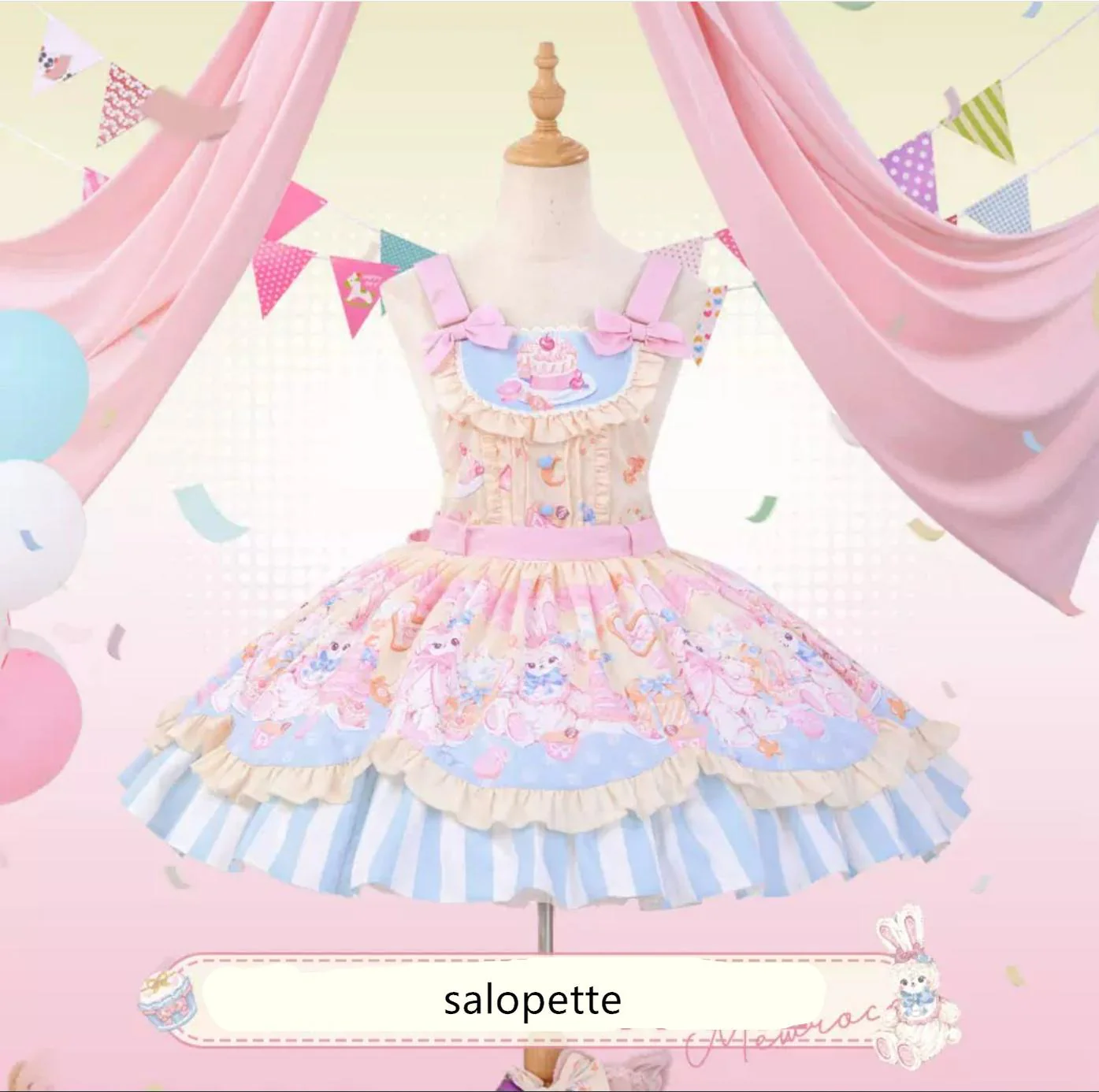 Party Bunny - Sweet Lolita Salopette Cute Daily Lolita Dress - Image 19