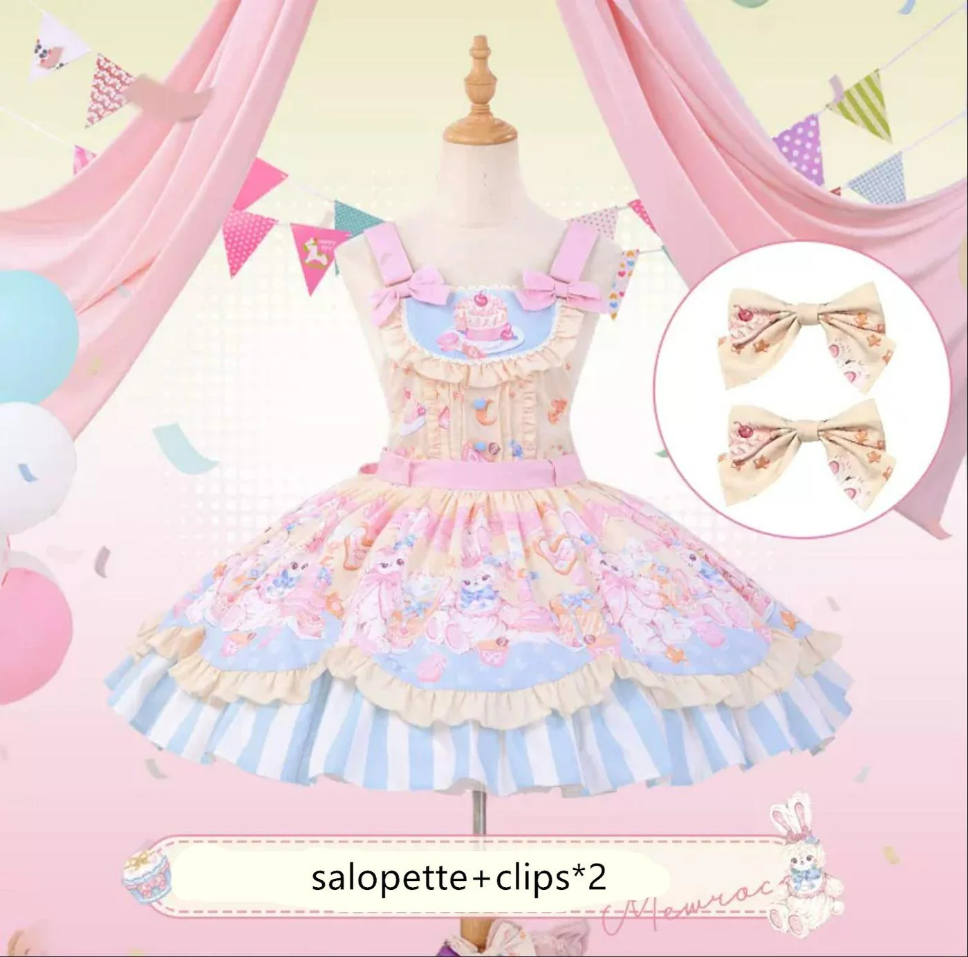 Party Bunny - Sweet Lolita Salopette Cute Daily Lolita Dress - Image 20