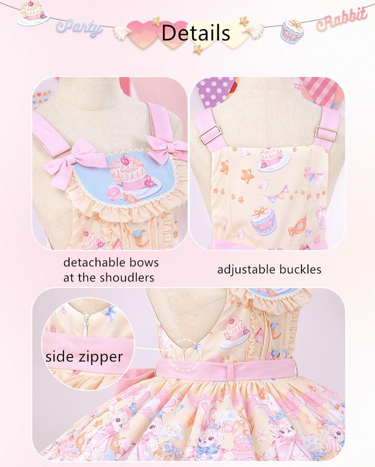 Party Bunny - Sweet Lolita Salopette Cute Daily Lolita Dress - Image 22