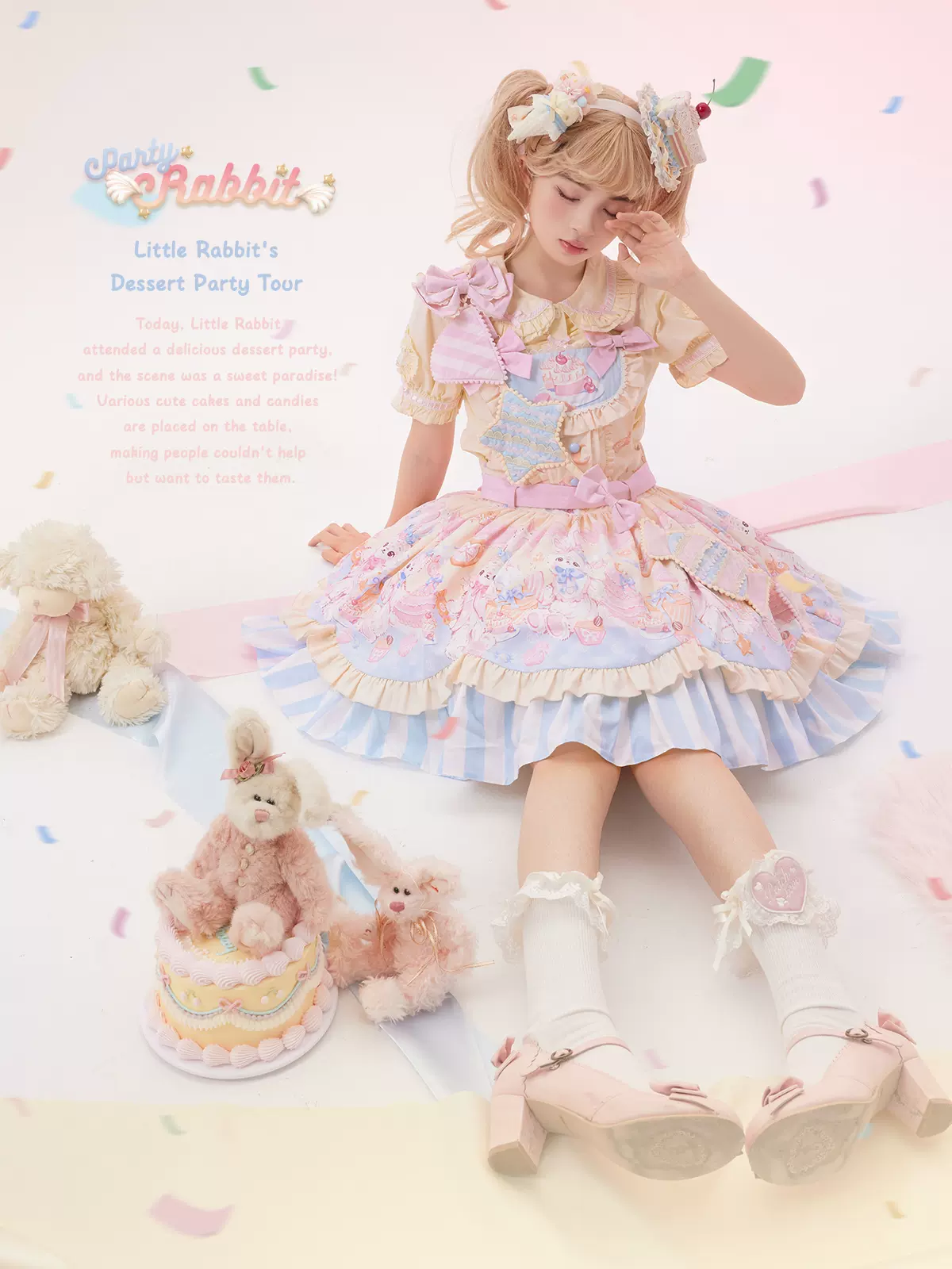 Party Bunny - Sweet Lolita Salopette Cute Daily Lolita Dress - Image 6