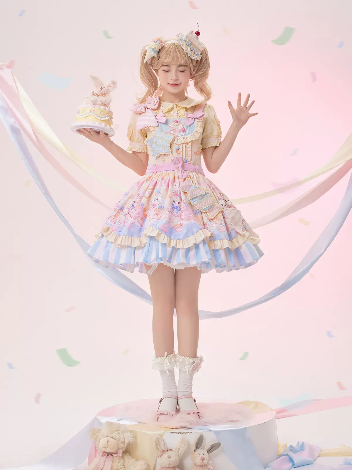 Party Bunny - Sweet Lolita Salopette Cute Daily Lolita Dress - Image 7