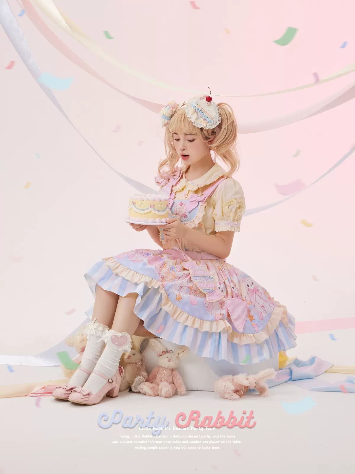 Party Bunny - Sweet Lolita Salopette Cute Daily Lolita Dress - Image 8