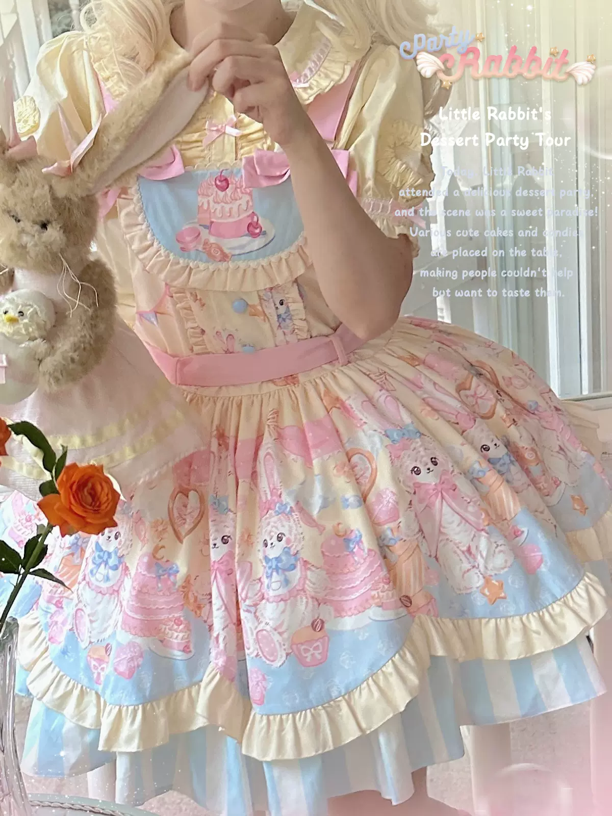 Party Bunny - Sweet Lolita Salopette Cute Daily Lolita Dress - Image 9