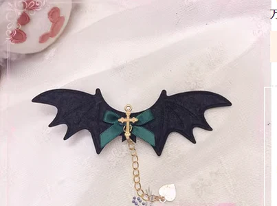 Pearl Rabbit Handmade - Halloween Gothic Lolita Bat Wings Shaped Side Clips - Image 11