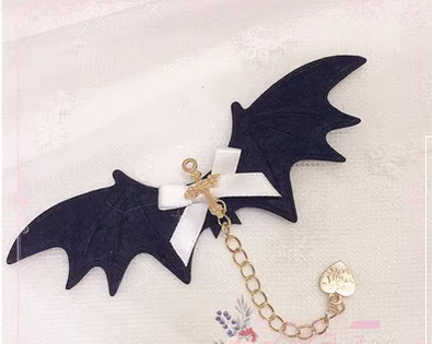 Pearl Rabbit Handmade - Halloween Gothic Lolita Bat Wings Shaped Side Clips - Image 12
