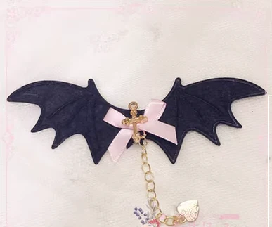 Pearl Rabbit Handmade - Halloween Gothic Lolita Bat Wings Shaped Side Clips - Image 14