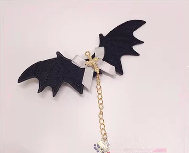 Pearl Rabbit Handmade - Halloween Gothic Lolita Bat Wings Shaped Side Clips - Image 18