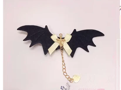Pearl Rabbit Handmade - Halloween Gothic Lolita Bat Wings Shaped Side Clips - Image 9