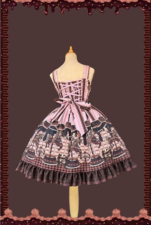 Chocolate Carousel - Peter Pan Collar Old School Lolita Jumper Dress - Image 11