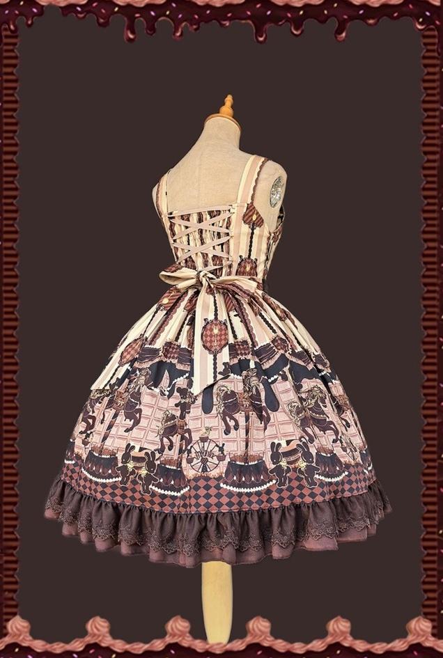 Chocolate Carousel - Peter Pan Collar Old School Lolita Jumper Dress - Image 12