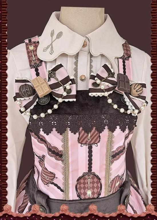 Chocolate Carousel - Peter Pan Collar Old School Lolita Jumper Dress - Image 14