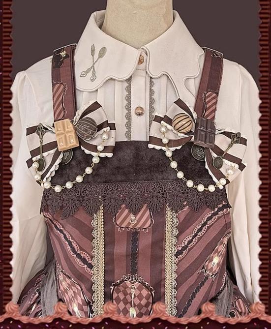 Chocolate Carousel - Peter Pan Collar Old School Lolita Jumper Dress - Image 15