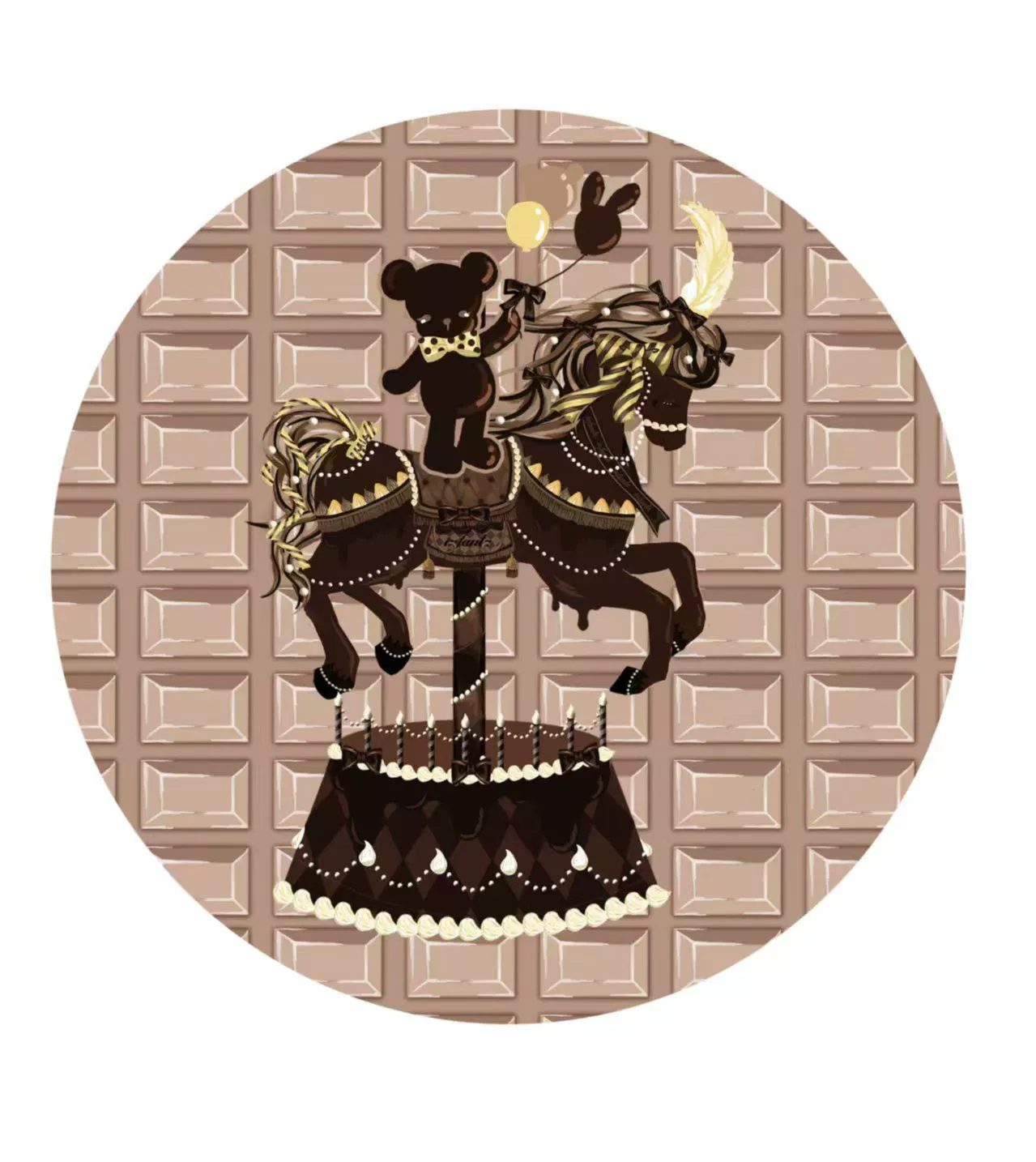 Chocolate Carousel - Peter Pan Collar Old School Lolita Jumper Dress - Image 25
