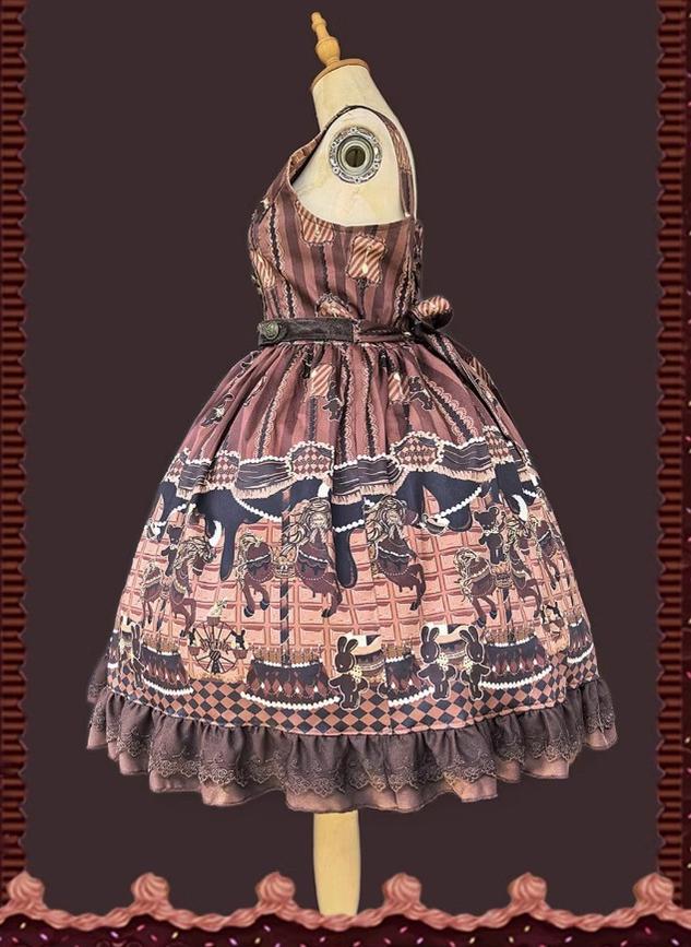 Chocolate Carousel - Peter Pan Collar Old School Lolita Jumper Dress - Image 6
