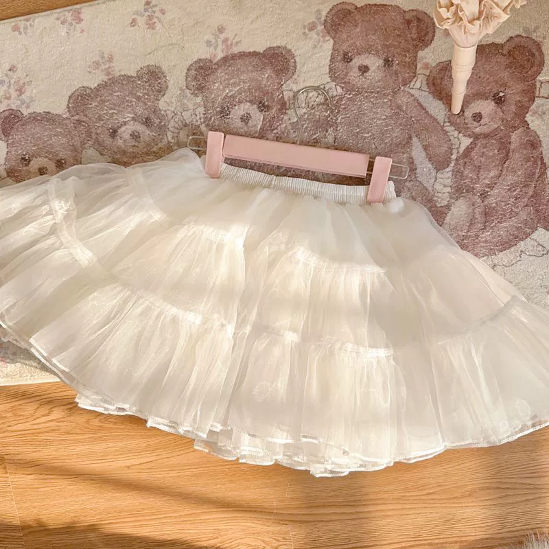 Daily Lolita Petticoat 13.8" (35 cm), White Short Soft Yarn Pannier - Image 3