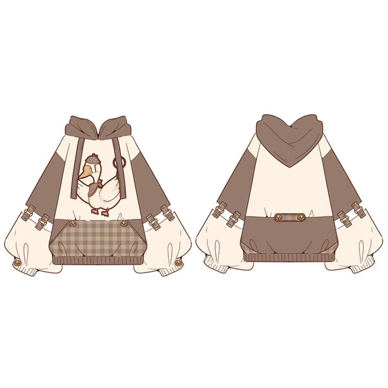 Piggy Bun - Famous Detective Goose - Retro Lolita Hoodie - Image 10