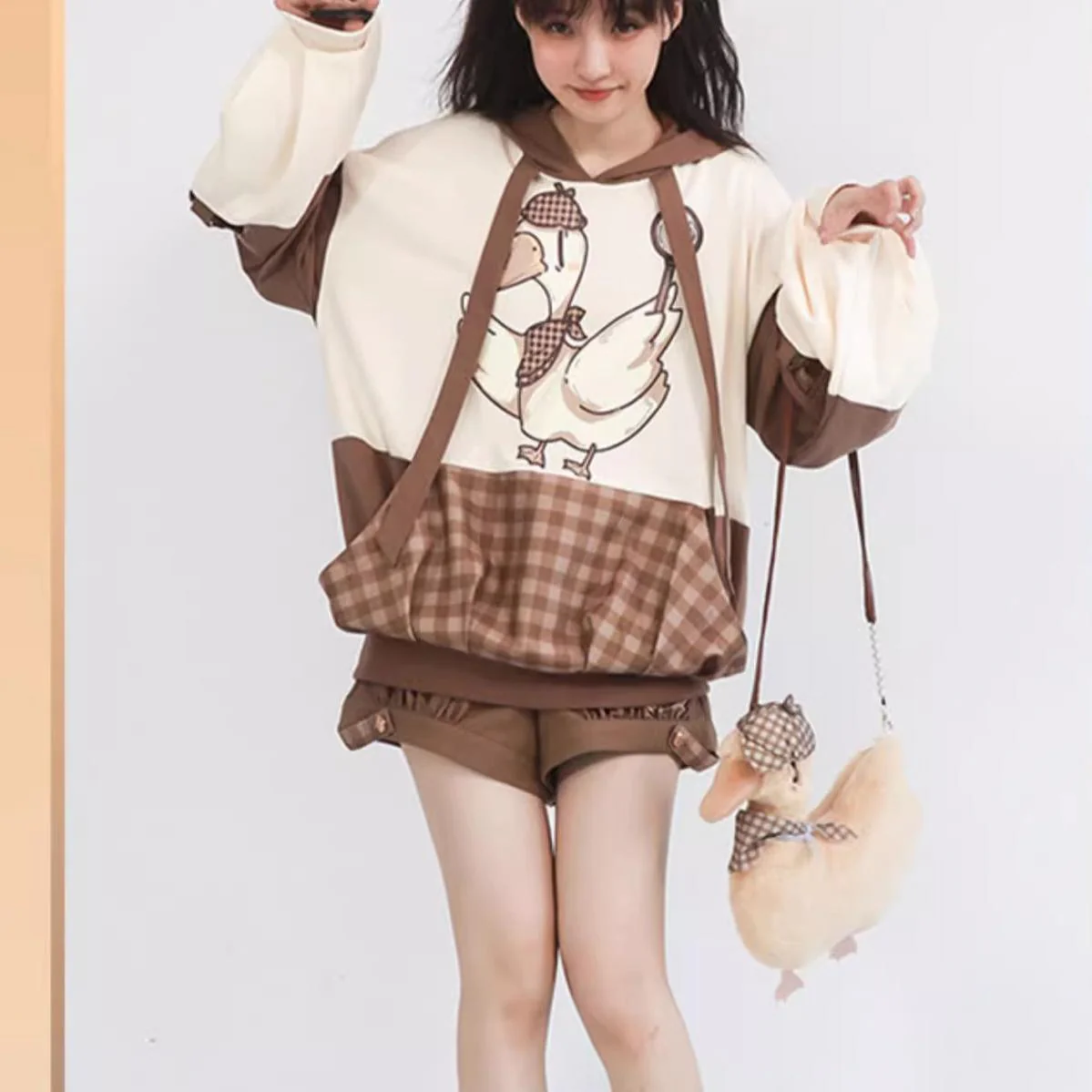 Piggy Bun - Famous Detective Goose - Retro Lolita Hoodie - Image 4