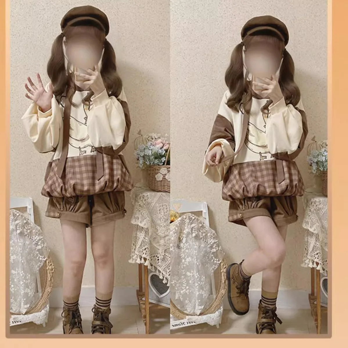 Piggy Bun - Famous Detective Goose - Retro Lolita Hoodie - Image 7
