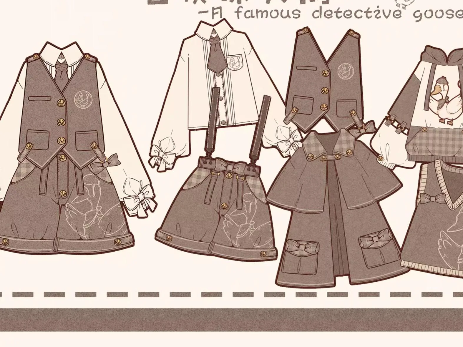 Piggy Bun - Famous Detective Goose - Retro Lolita Hoodie - Image 9