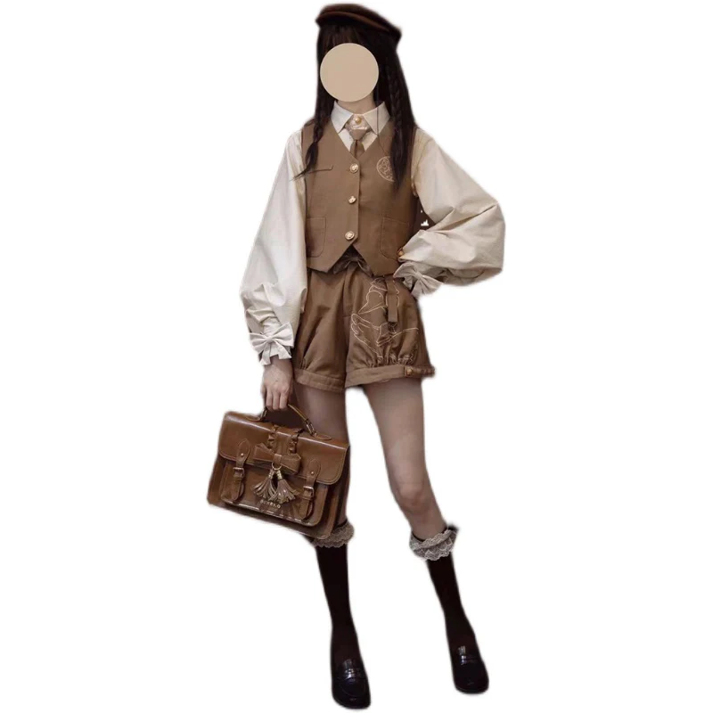 Famous Detective Goose - Ouji Lolita Shorts Set, Pockets - Image 8
