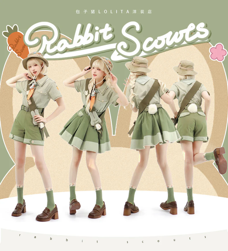 Piggy Bun - Bunny Trip - Ouji Lolita Green Cute Suits - Image 15